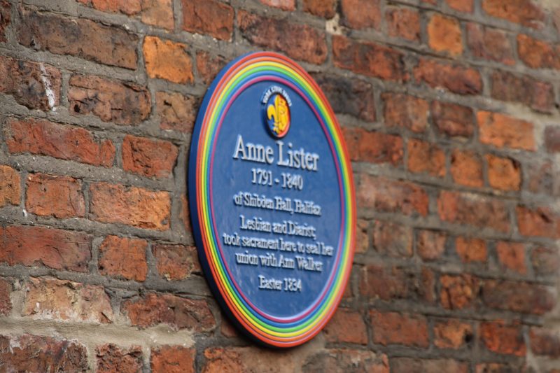 Anne Lister 1791 - 1840 of Shibden Hall, Halifax
Lesbian and Diarist;
took sacrament here to seal her
union with Ann Walker
Easter 1834
